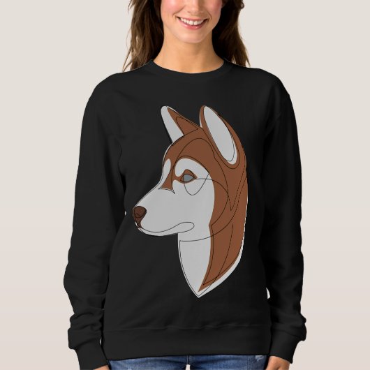 Siberian Husky Brown Sweatshirt (Vorderseite)