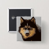 Siberian Husky Button (Vorne & Hinten)