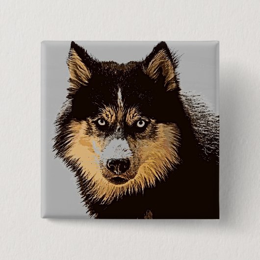 Siberian Husky Button (Vorderseite)