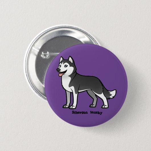 Siberian Husky Button (Vorne & Hinten)