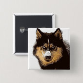 Siberian Husky Button (Vorne & Hinten)