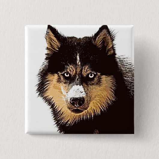 Siberian Husky Button (Vorderseite)
