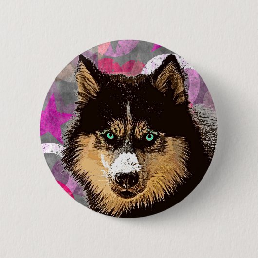 Siberian Husky Button (Vorderseite)