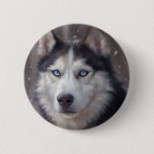 Siberian Husky Button (Vorderseite)