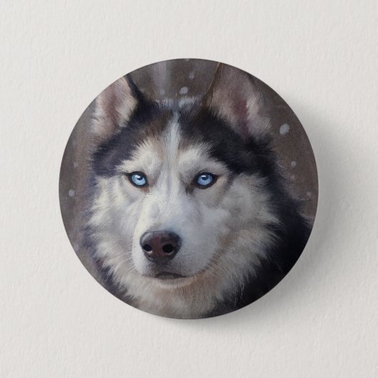Siberian Husky Button (Vorderseite)