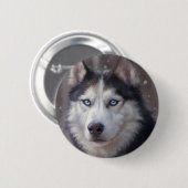 Siberian Husky Button (Vorne & Hinten)