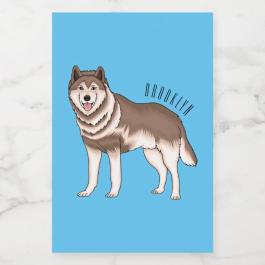 Siberian husky cartoon illustration lebensmitteletikett (Einzelnes Label)