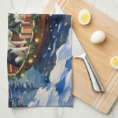 Siberian Husky Christmas Boat Holiday Geschirrtuch (Viertel Falte)