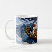 Siberian Husky Christmas Boat Holiday Kaffeetasse (Links)