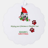 Siberian Husky Christmas Merry Ornament Karte (Rückseite)