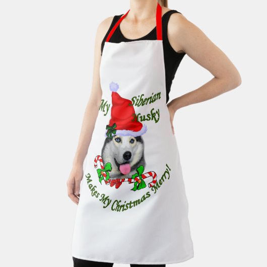 Siberian Husky Christmas Merry Schürze (InSitu)