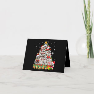 Siberian husky christmas tree lights Dog Xmas Dankeskarte