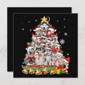 Siberian husky christmas tree lights Dog Xmas Einladung (Vorne/Hinten)