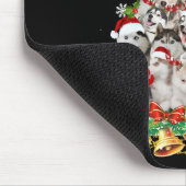 Siberian husky christmas tree lights Dog Xmas Mousepad (Ecke)