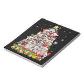 Siberian husky christmas tree lights Dog Xmas Notizblock (Rotiert)