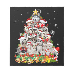 Siberian husky christmas tree lights Dog Xmas Notizblock