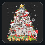 Siberian husky christmas tree lights Dog Xmas Quadratischer Aufkleber<br><div class="desc">Great gift idea for birthdays, in Husky dog lover or dog owners anniversary or Christmas. This will make a great gift for your dad, mom, brother, or sister, whether they have Red, Brown, White, Black, Alaskan or Siberian Husky dog in their life.Perfekt for all dog and Husky lovers, this cute...</div>