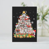 Siberian husky christmas tree lights Dog Xmas RSVP Karte (Stehend Vorderseite)