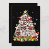 Siberian husky christmas tree lights Dog Xmas Save The Date (Vorne/Hinten)