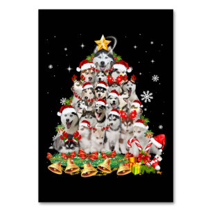 Siberian husky christmas tree lights Dog Xmas Tischnummer