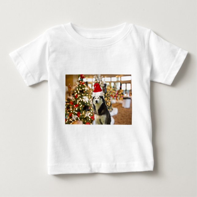 Siberian Husky Christmas Tree T-Shirts Tshirt (Vorderseite)