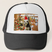 Siberian Husky Christmas Tree T-Shirts Tshirt Truckerkappe (Vorderseite)