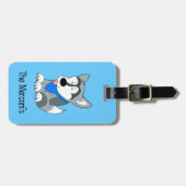 Siberian Husky Customizable Luggage Tag Gepäckanhänger (Vorderseite horizontal)