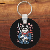Siberian Husky Dad Cute Japanese Anime Stuff Samur Schlüsselanhänger (Vorderseite)