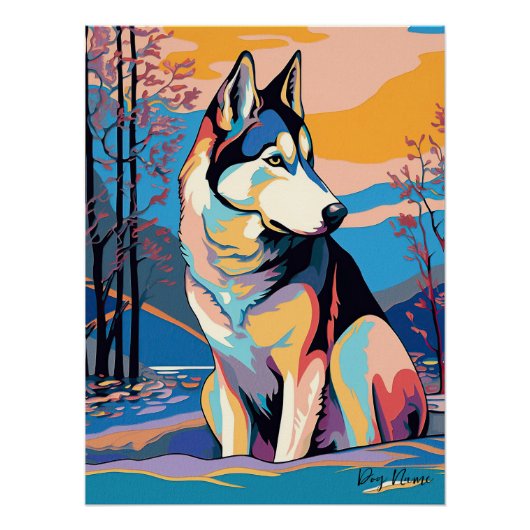 Siberian Husky Dog 004 - Bruno Pokopen Poster (Vorderseite)