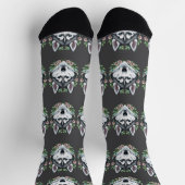Siberian Husky Dog And Mountain Laurel Flowers Socken (Oben)