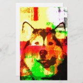 Siberian Husky Dog Art Briefpapier (Vorne/Hinten)