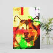 Siberian Husky Dog Art Briefpapier (Stehend Vorderseite)