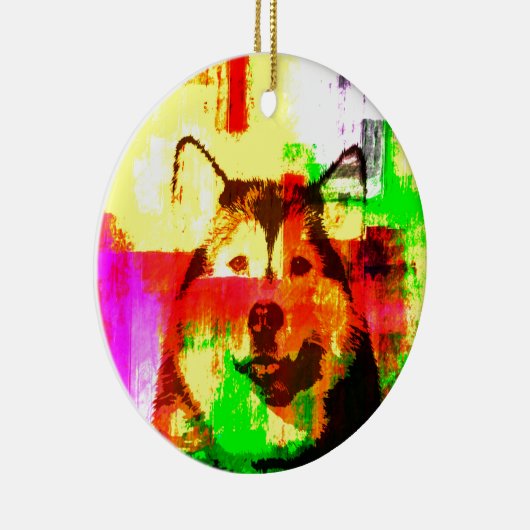 Siberian Husky Dog Art Keramik Ornament (Rechts)