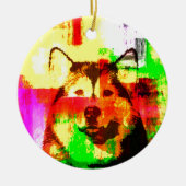 Siberian Husky Dog Art Keramik Ornament (Vorne)
