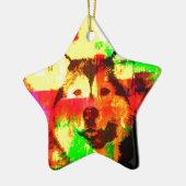 Siberian Husky Dog Art Keramikornament (Links)