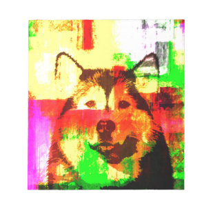 Siberian Husky Dog Art Notizblock