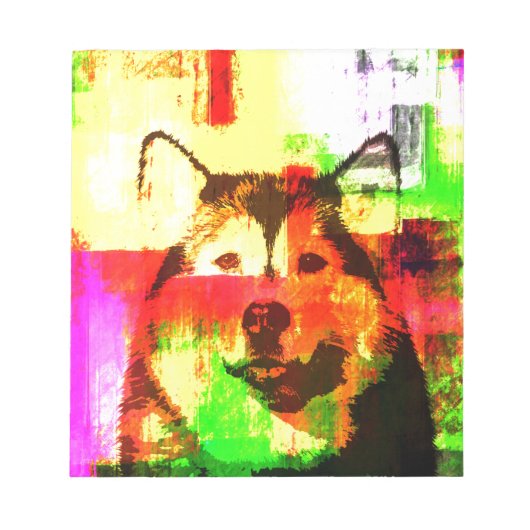 Siberian Husky Dog Art Notizblock (Vorderseite)