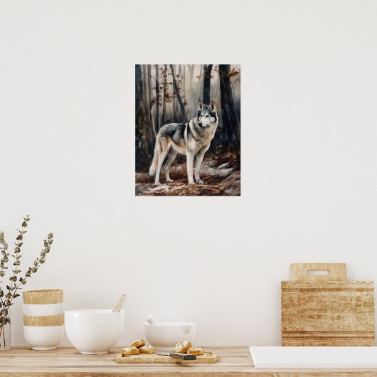 Siberian Husky Dog Art Print Poster (Küche)