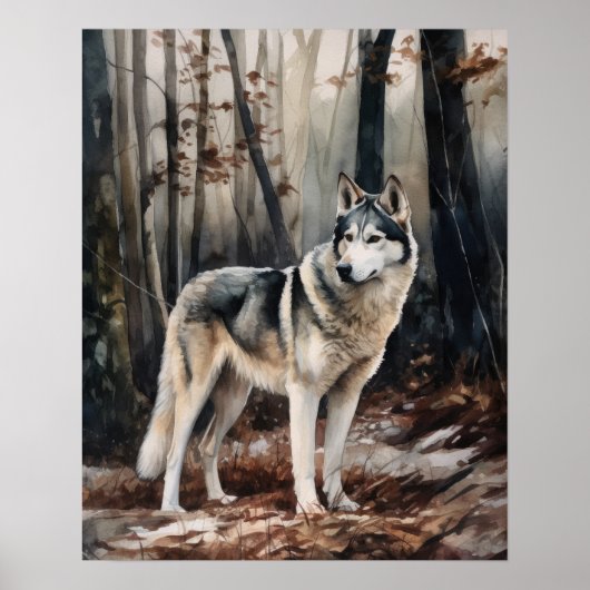 Siberian Husky Dog Art Print Poster (Vorne)