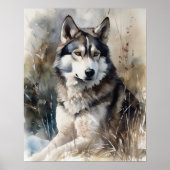 Siberian Husky Dog Art Print Poster (Vorne)