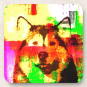 Siberian Husky Dog Art Untersetzer (Vorderseite)