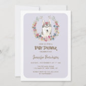 Siberian Husky Dog Baby Dusche Einladung (Vorderseite)