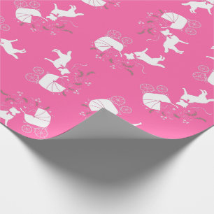 Siberian Husky Dog Baby Dusche Puppy Pink Girl Geschenkpapier