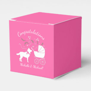 Siberian Husky Dog Baby Dusche Puppy Pink Girl Geschenkschachtel