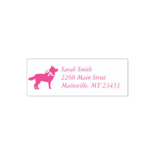 Siberian Husky Dog Baby Dusche Puppy Pink Girl Permastempel