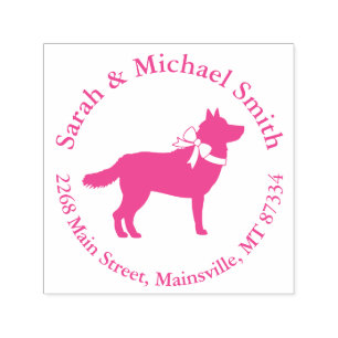 Siberian Husky Dog Baby Dusche Puppy Pink Girl Permastempel