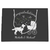 Siberian Husky Dog Baby Dusche Welpe Gray Große Geschenktüte (Vorderseite)