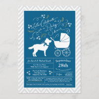 Siberian Husky Dog Baby Shower Blue Boy
