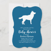 Siberian Husky Dog Baby Shower Blue Boy Einladung (Vorderseite)