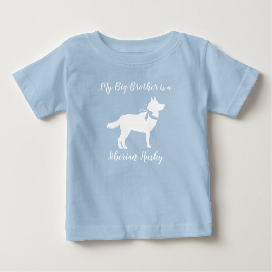 Siberian Husky Dog Baby Shower Welpe Blue Boy Baby T-shirt (Vorderseite)